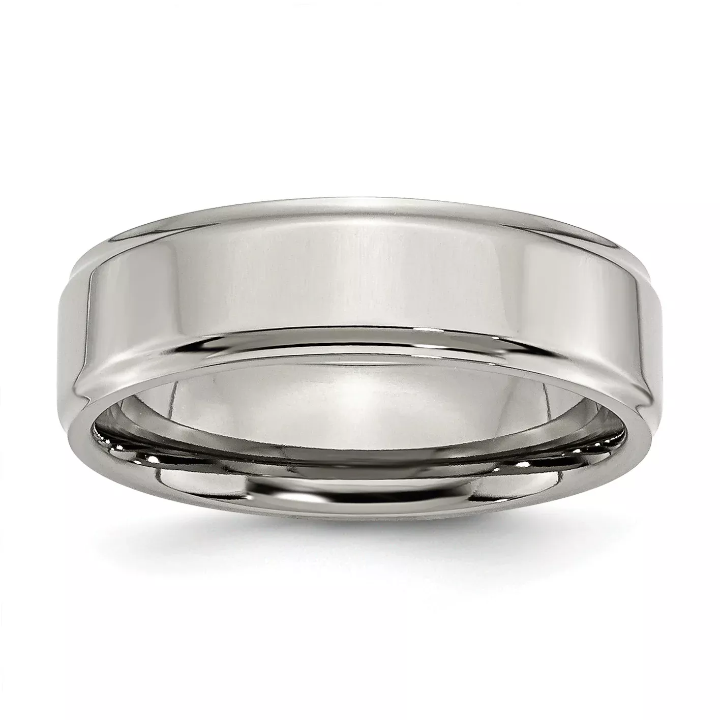 Chisel Titanium Polished 7mm Ridged Edge Band