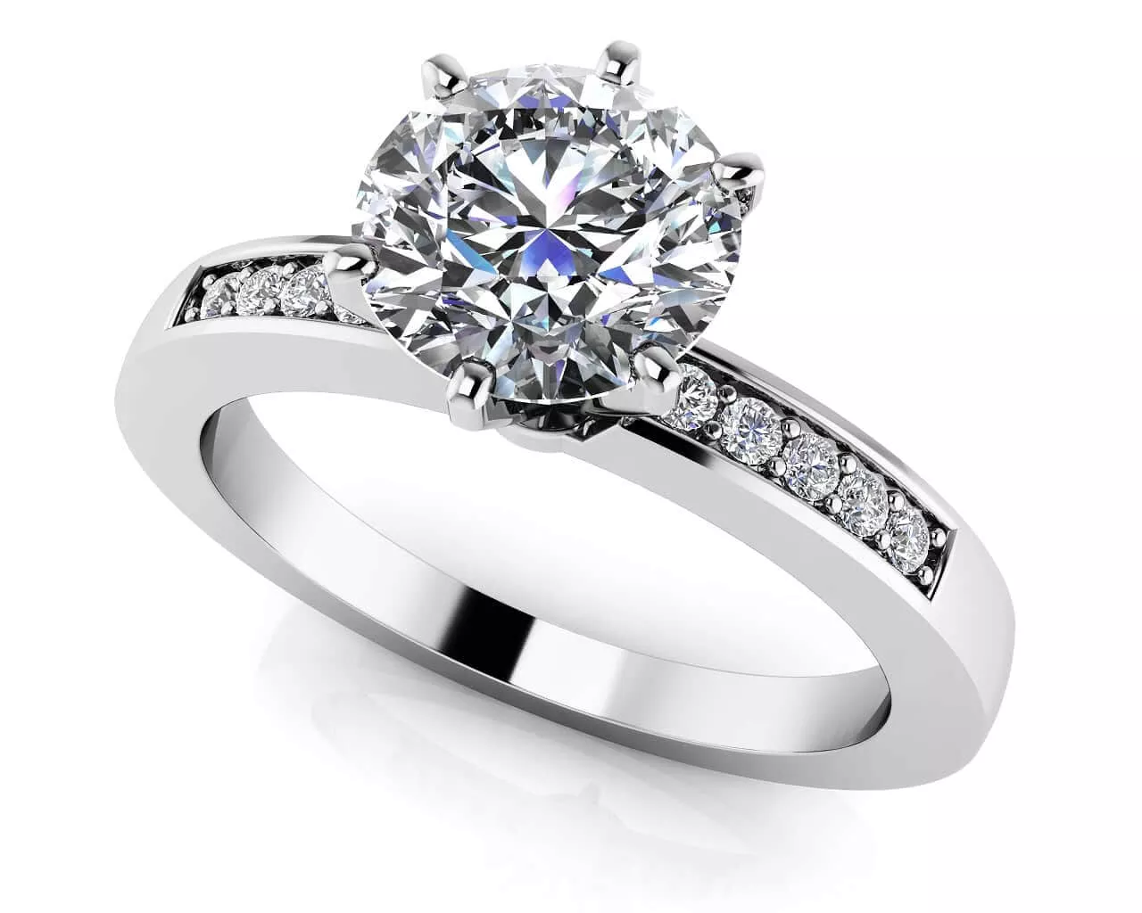 Diamond Accent Engagement Ring 1.35 Carat Total Weight