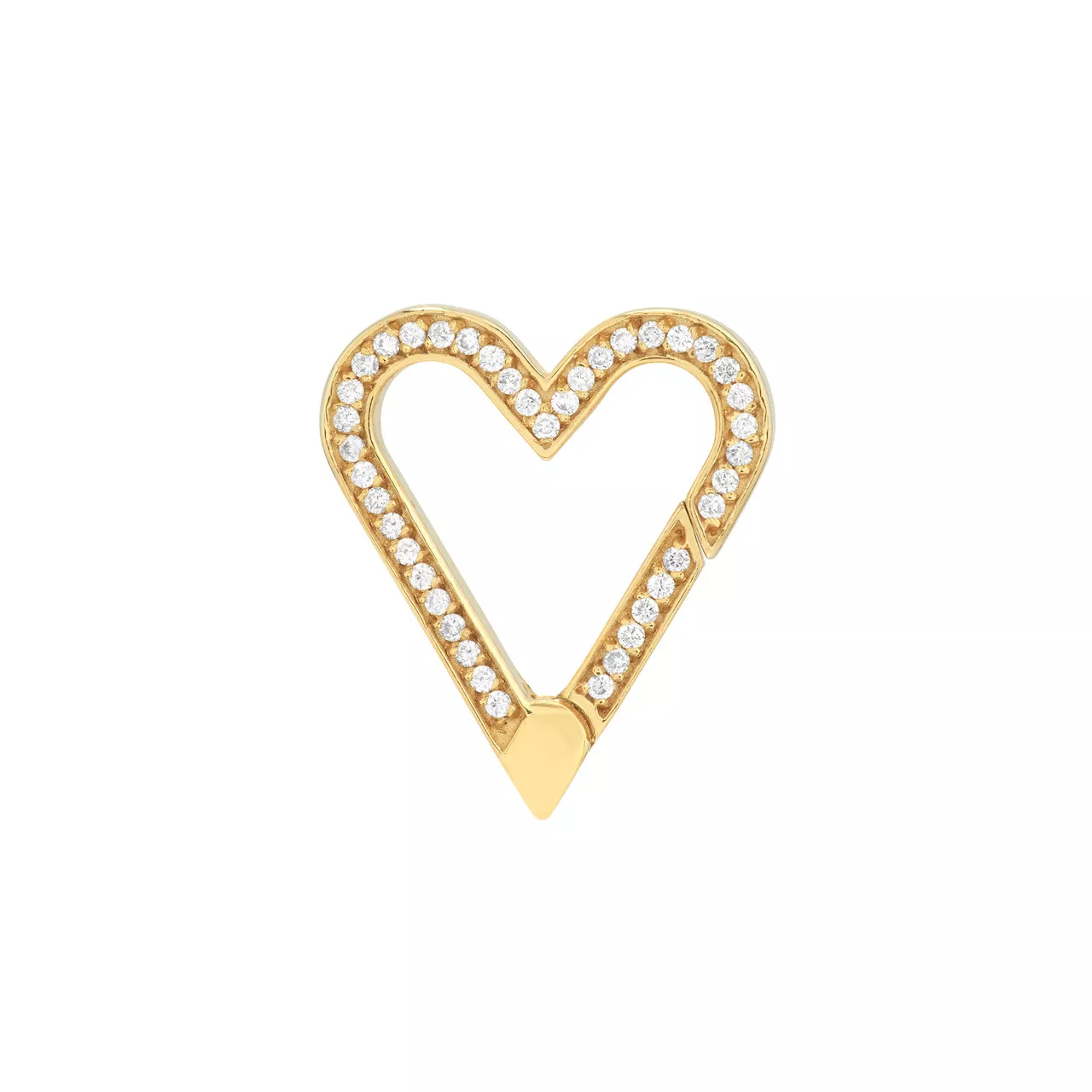 Diamond Open Heart Push Lock
