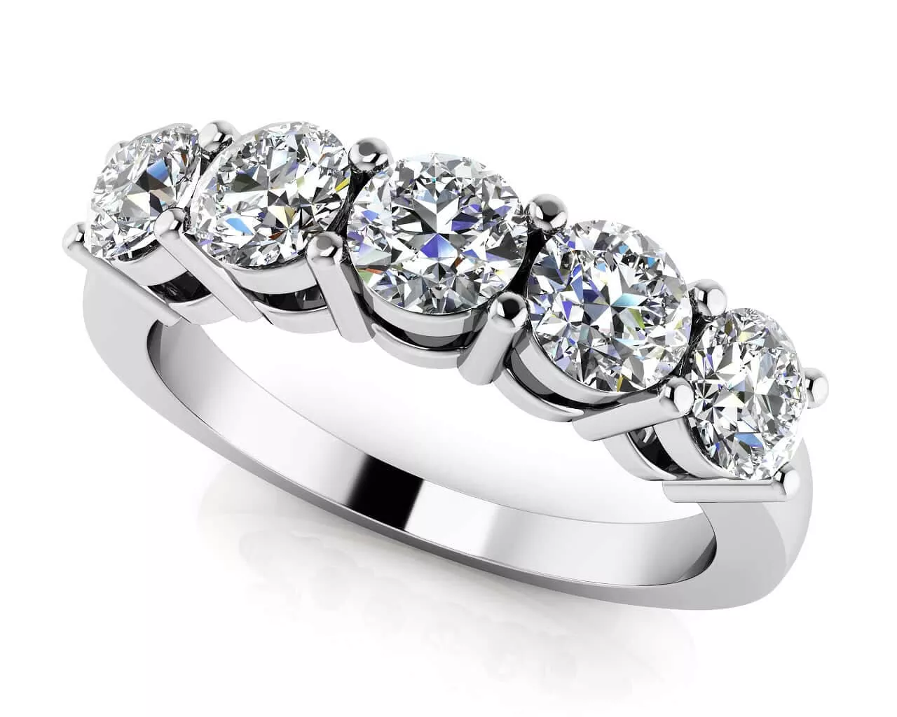 Five Across Diamond Band 1 /2 Carat Total Weight
