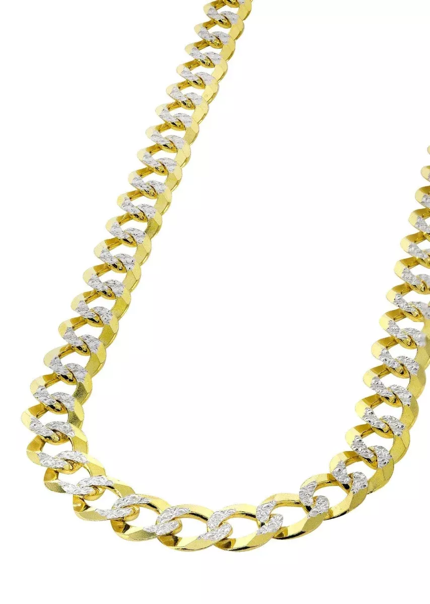 Gold Chain - Semi SolidDiamond Cut Womens Cuban Link Chain 10K Gold