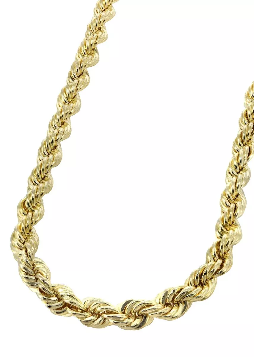 Gold Chain - Womens Solid Rope Chain 10K Gold