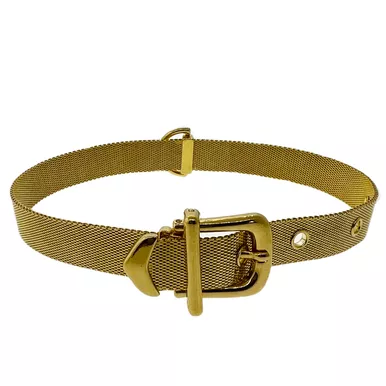 Gold Plate Sterling Silver 14mm Dog Collar 10-14" inches
