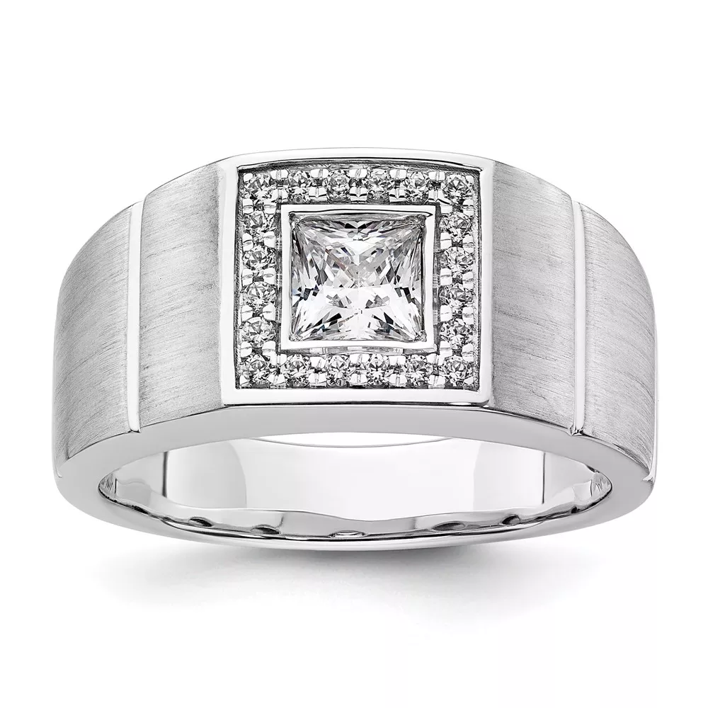 IBGoodman 14k White Gold 1 carat Lab Grown Diamond VS/SI+ G+ Complete Men’s Ring