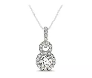 Infinity Halo Diamond Encrusted Pendant 1.39 Carat Total Weight