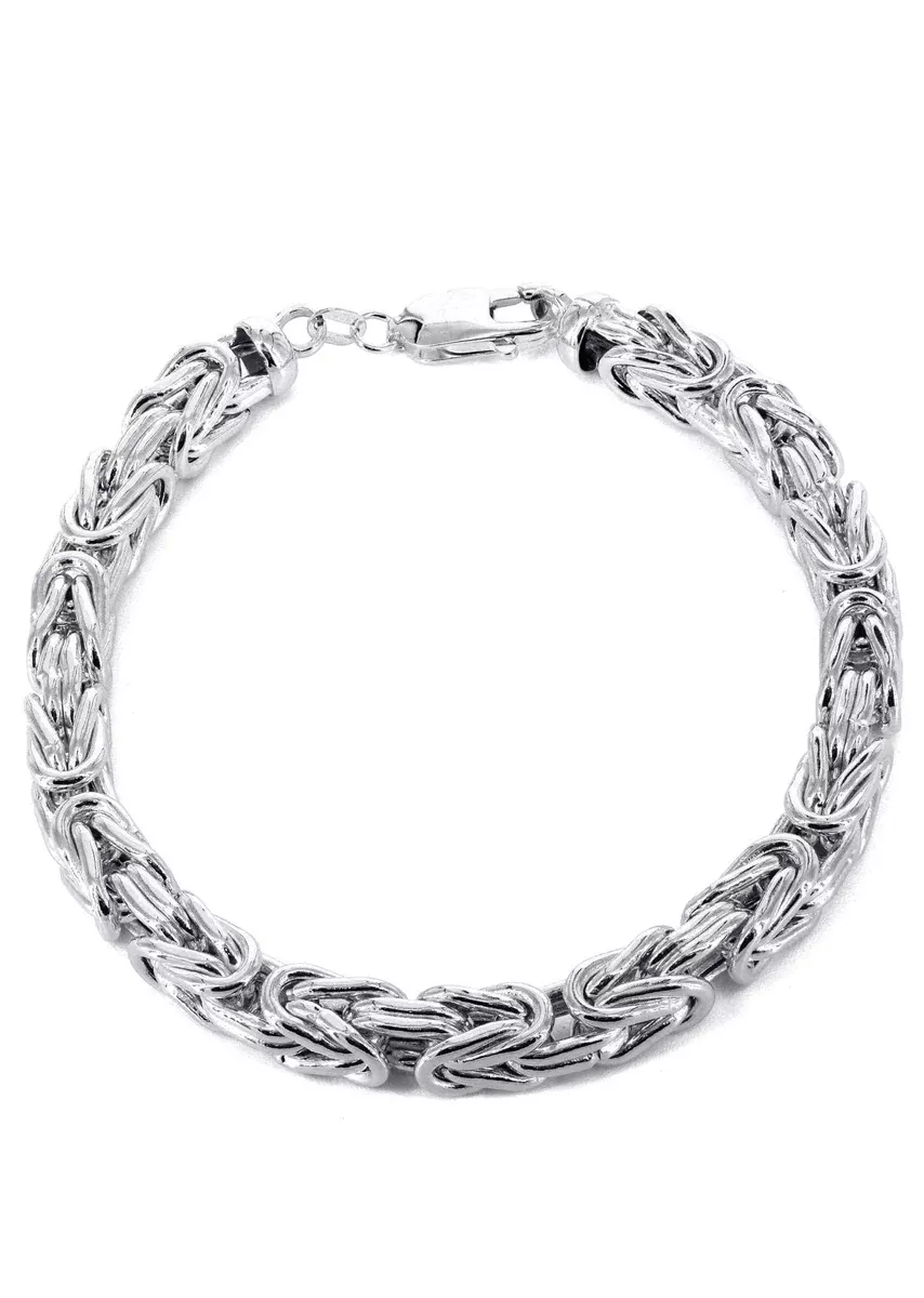 Italian Womens Byzantine Bracelet 10K White Gold