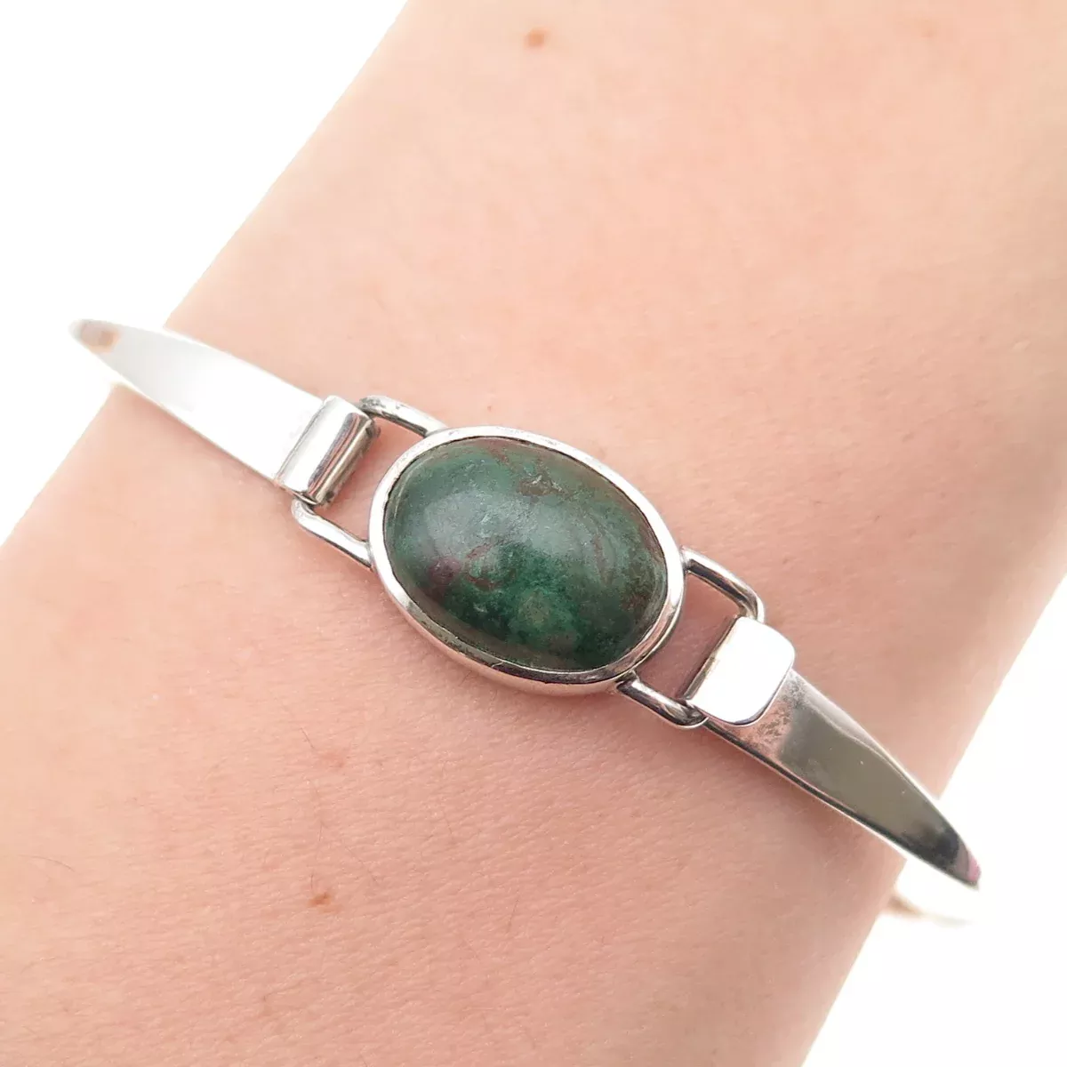 Kenny Guerro Navajo Old Pawn 925 Sterling Vintage Turquoise Bangle Bracelet 6.5