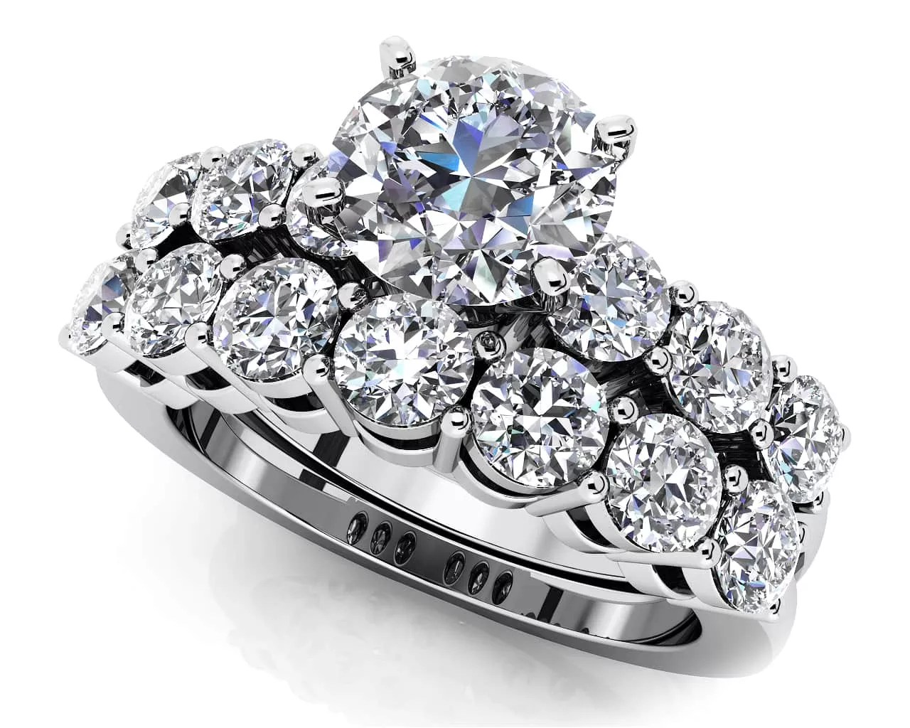 Lucky Seven Bridal Set Ring 2.37 Carat Total Weight