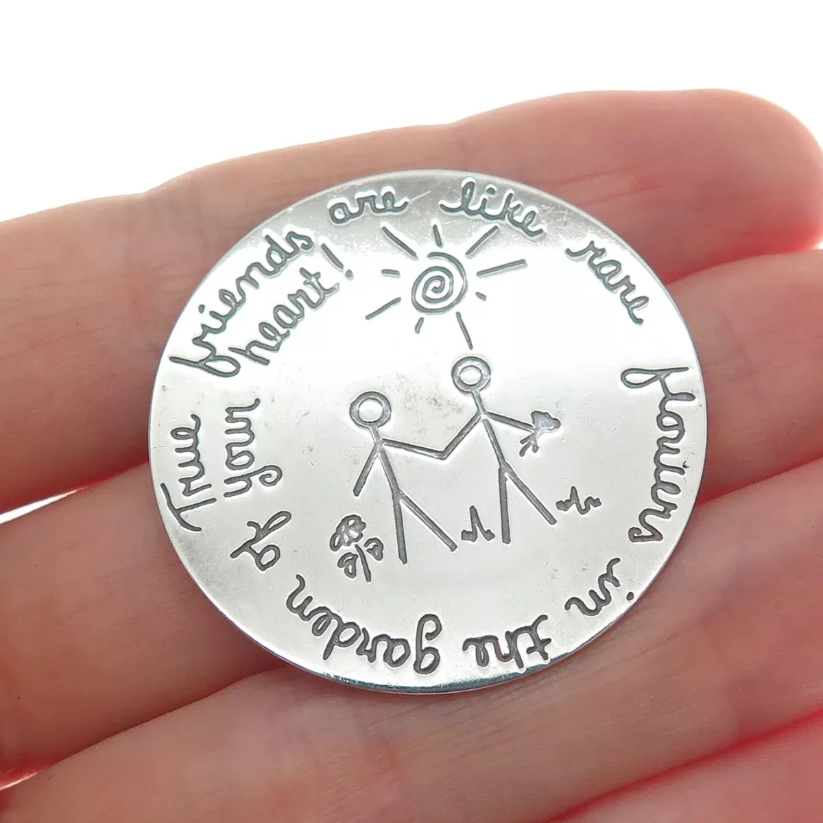 MARGIE LOMBARD 925 Sterling Silver Vintage 2002 True Friends A Story Pin Brooch