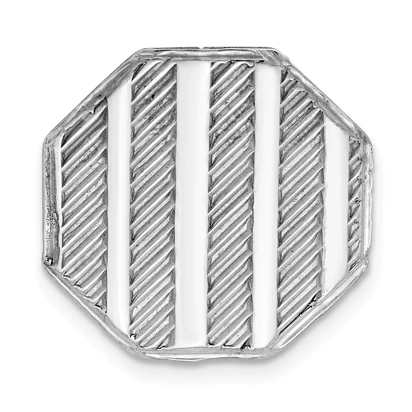 Men's Sterling Silver Rhodium-Plated Tie Tac with Polished Finish