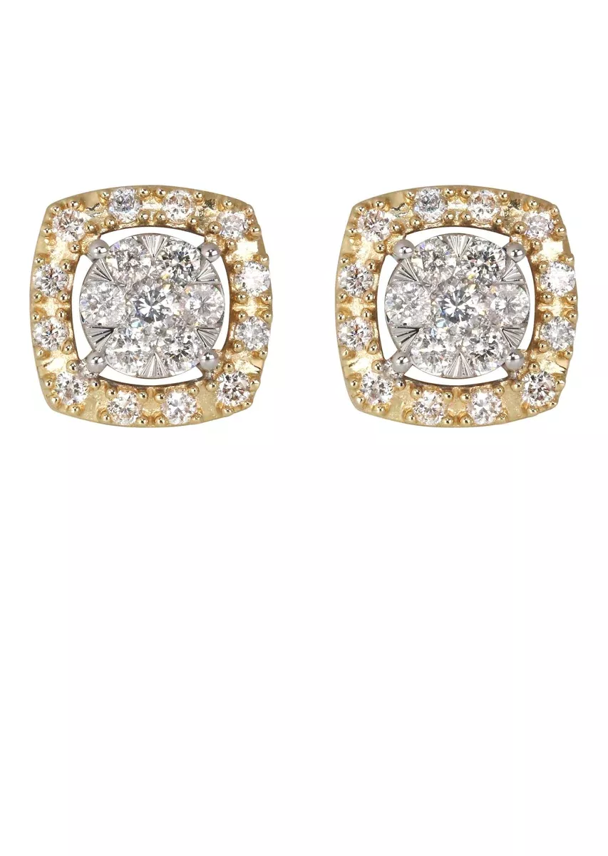 Mens Stud Diamond Earrings | 0.54 Carats 14K Yellow Gold