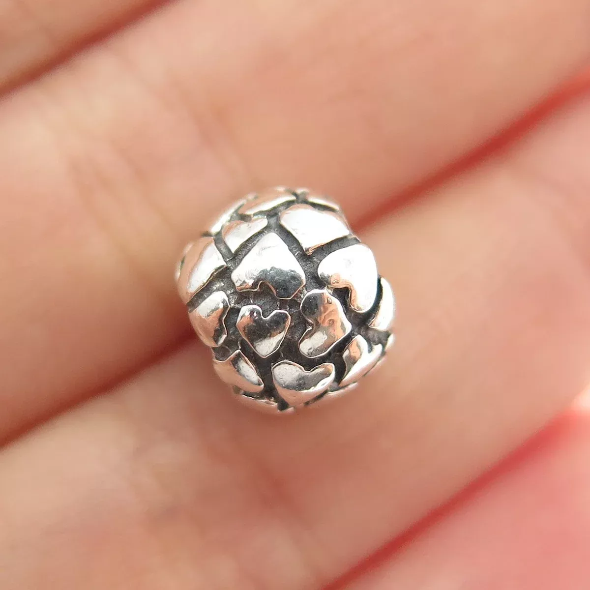 PANDORA 925 Sterling Silver Lots of Love Slide Bead Charm