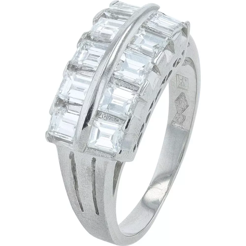 Platinum 1.21 Carat Emerald-Cut Diamond Ring with Architectural Bridge Design