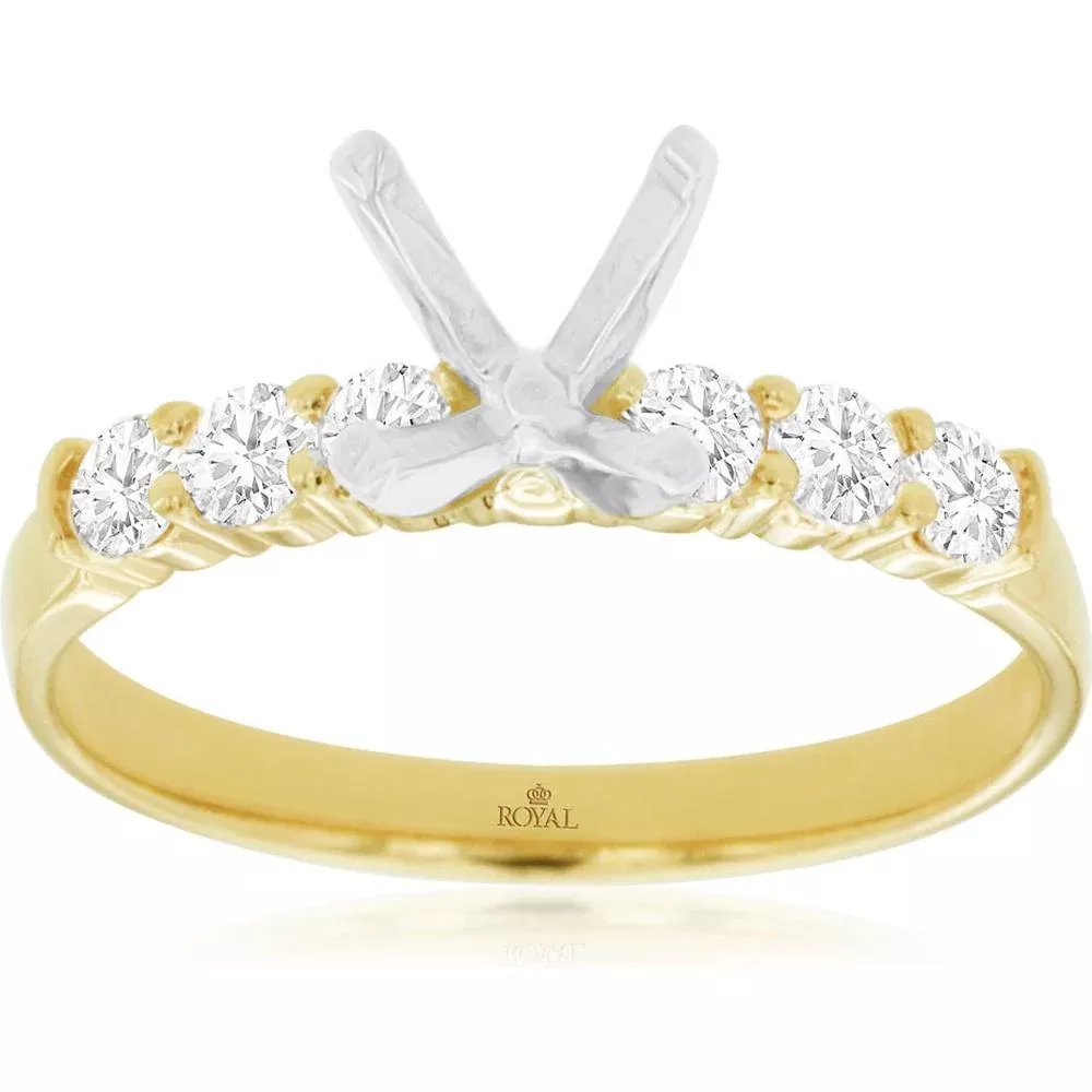 Radiant Love 14K Yellow Gold Engagement Ring