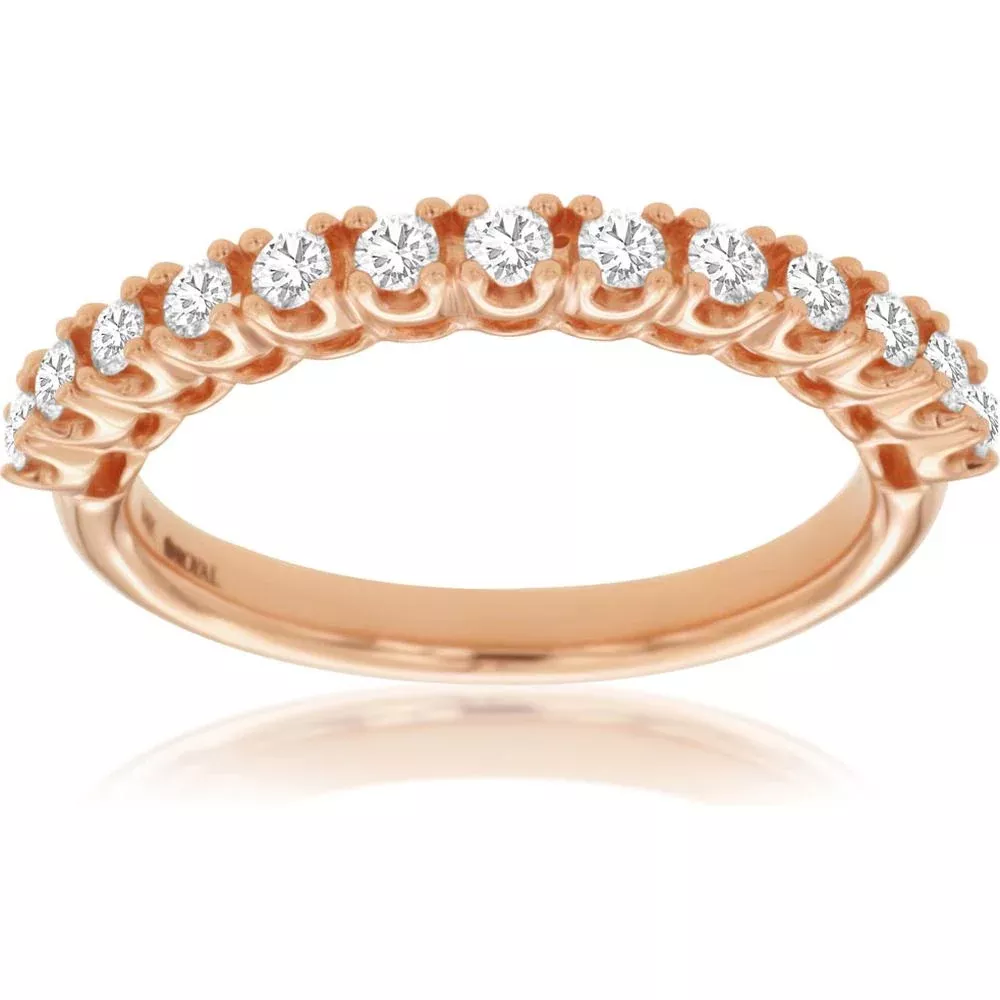 Royal 14K Rose Gold Diamond Wedding Band - 0.42 Carat Total Diamond Weight
