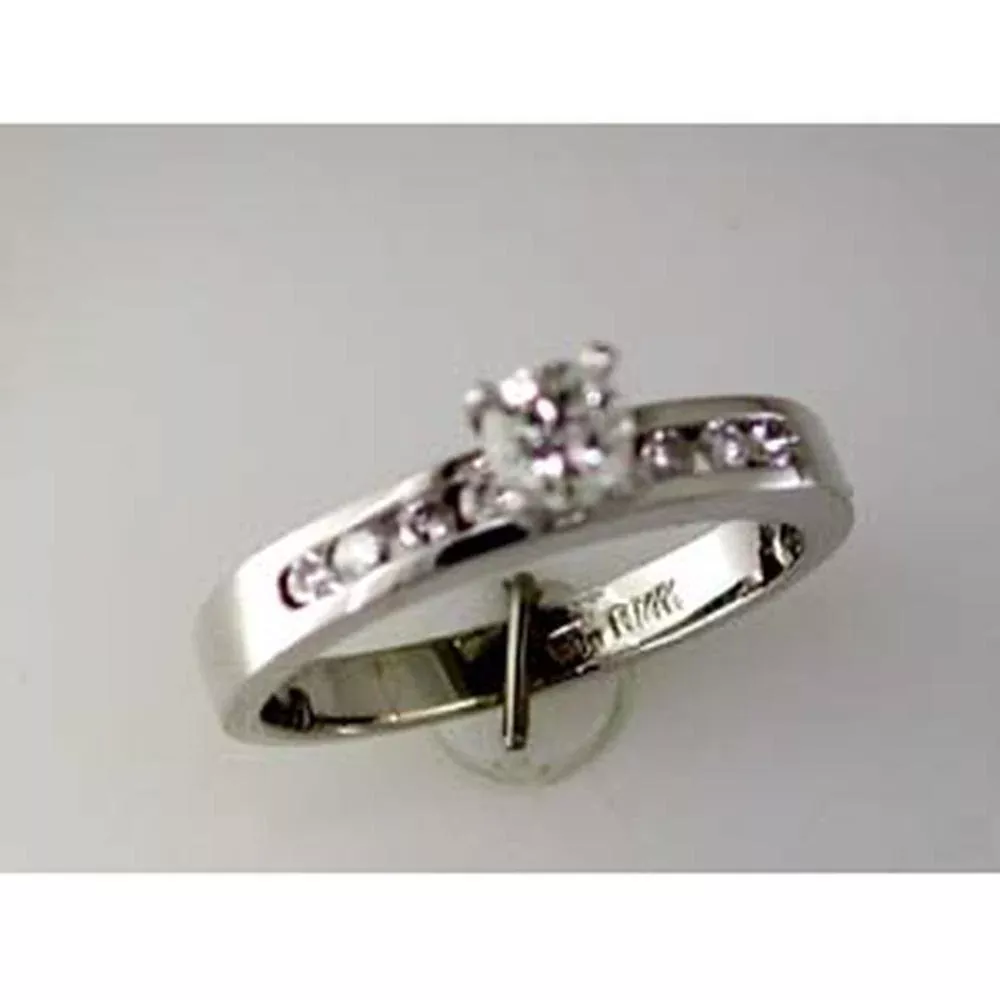 Royal 14K White Gold 0.50 Carat Total Diamond Weight Round Diamond Engagement Ring