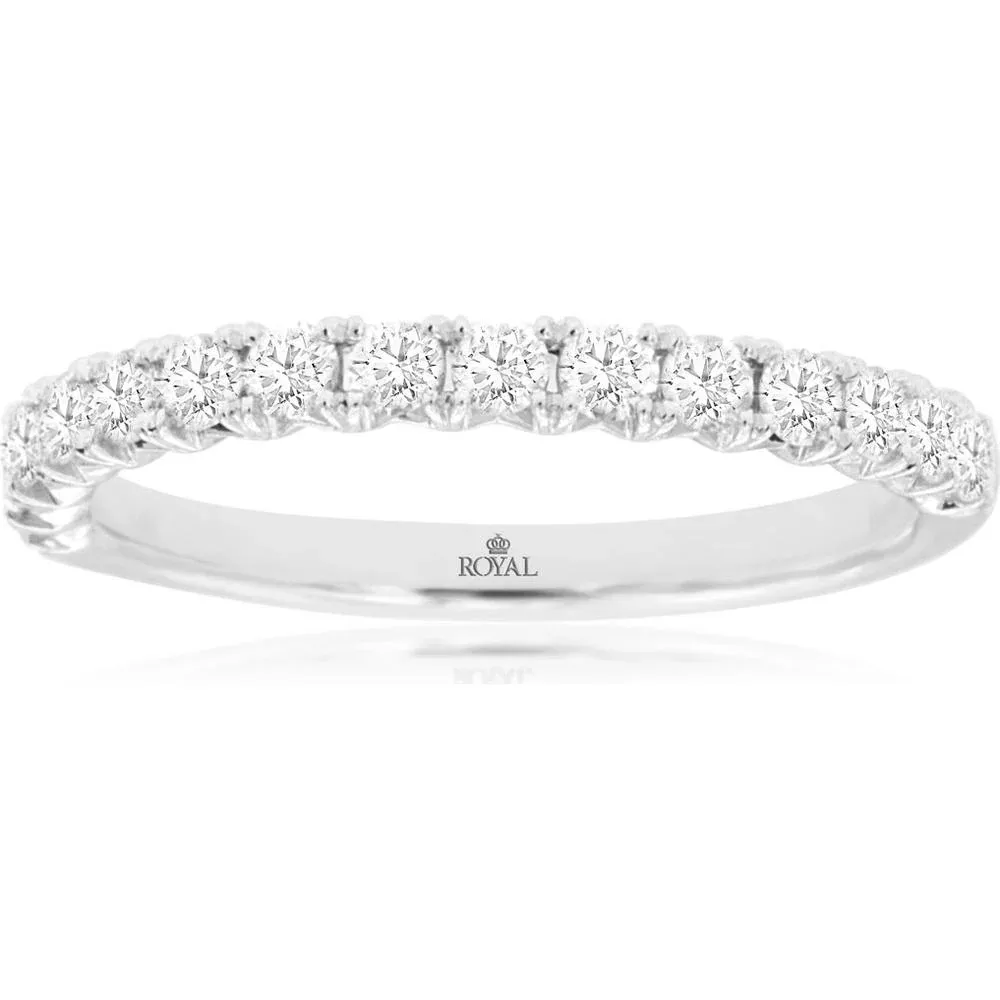 Royal 14K White Gold 0.50 Carat Total Diamond Weight Wedding Band