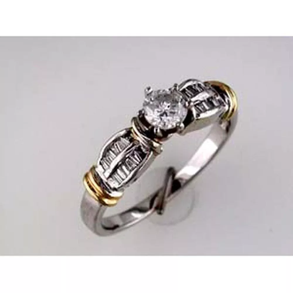 Royal 14K Yellow Gold Diamond Engagement Ring - Sparkling Love Brilliance