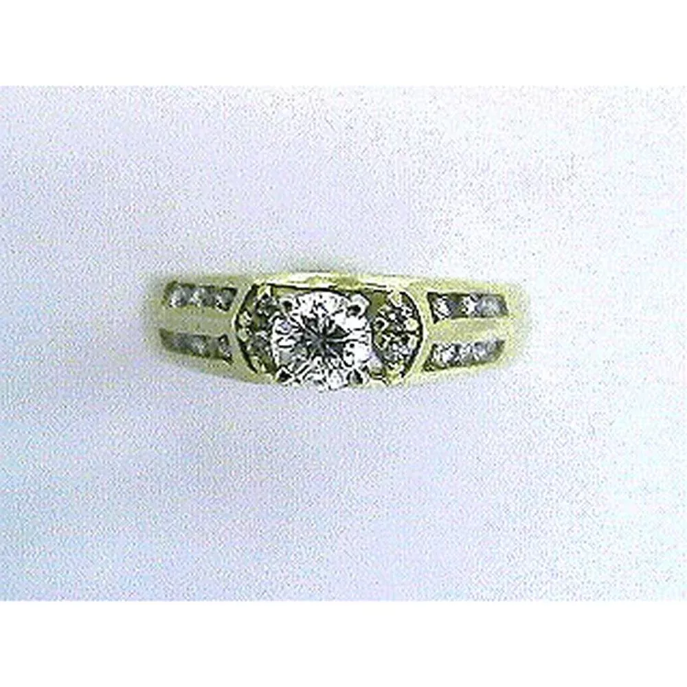 Royal 14K Yellow Gold Round Diamond Engagement Ring - 0.38 Carat Center - 0.27 Carat Total Diamond Weight