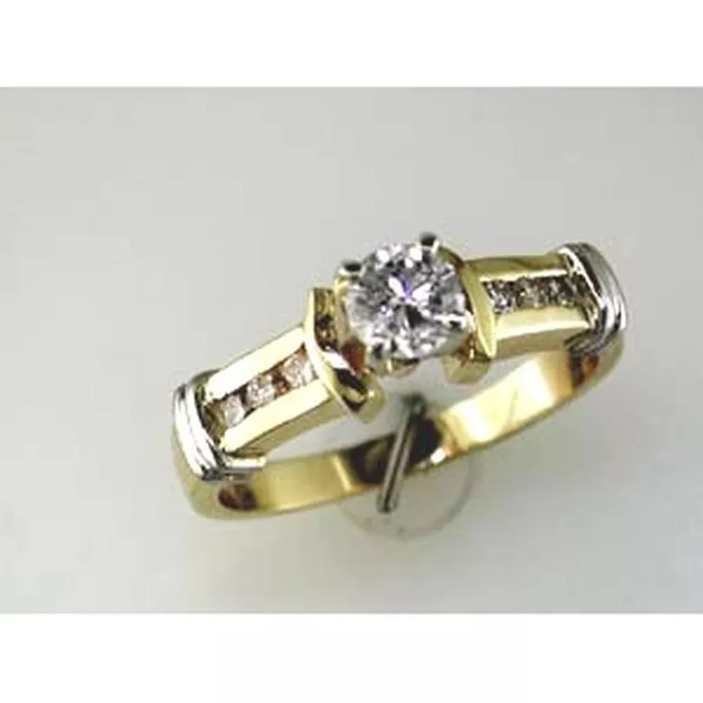 Royal 14K Yellow Gold Round Diamond Engagement Ring - 0.42 Carat Center