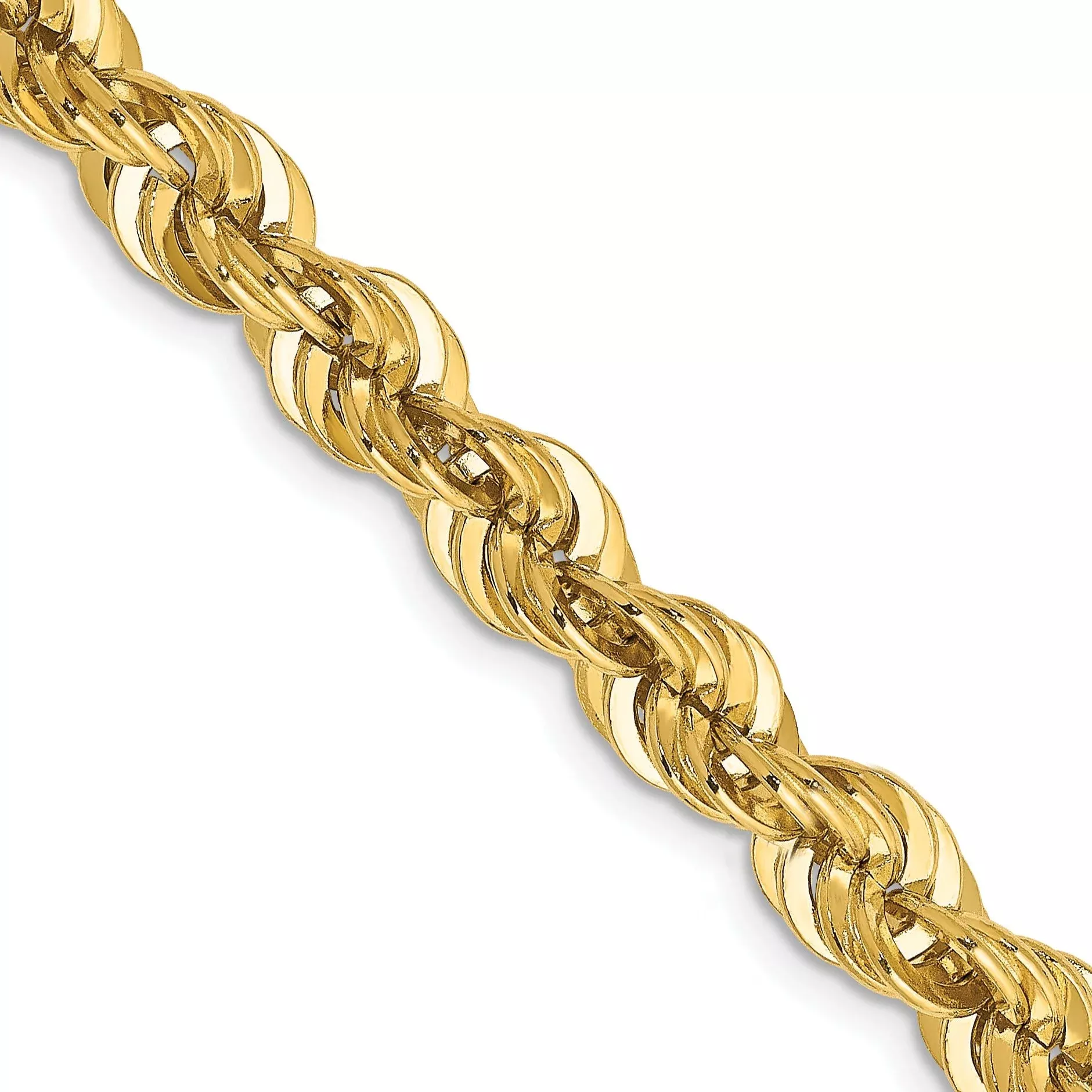 Sophia Jewelers 14K Gold Polished Rope Necklace with Lobster Clasp