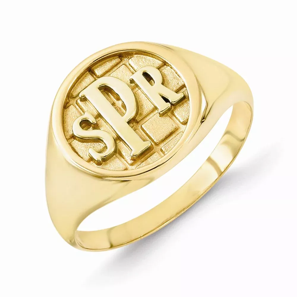 Sophia Jewelers Gold Plated Sterling Silver Signet Ring Adjustable Sizes