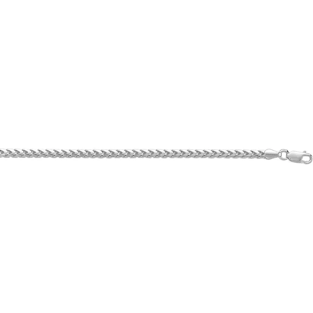 Sterling Silver 3.15mm Round Franco Chain Necklace with Lobster Clasp - 24" by Orozza Fine Jewelry