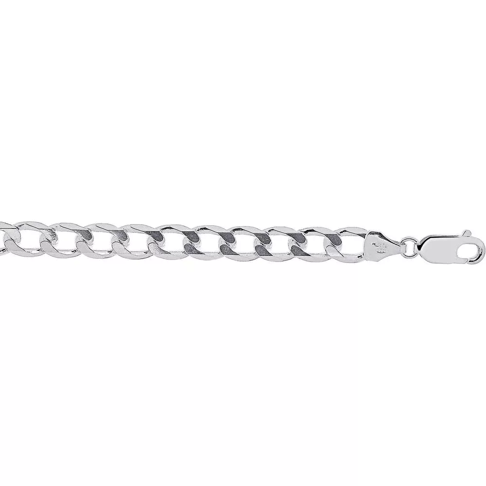 Sterling Silver 5.5mm Comfort Curb Chain Necklace with Polished Finish - 30" by Orozza Fine Jewelry