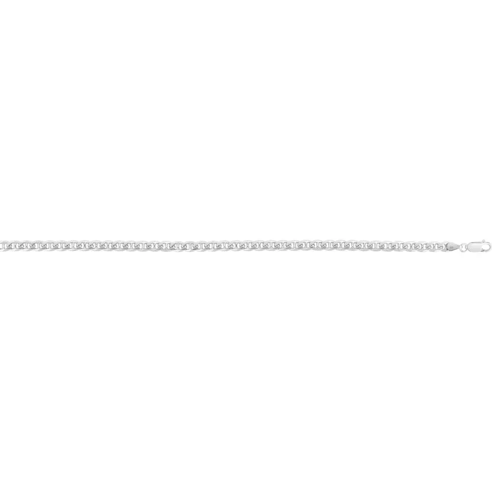 Sterling Silver 5.6mm Concave Mariner Chain Necklace - 22" by Orozza Fine Jewelry