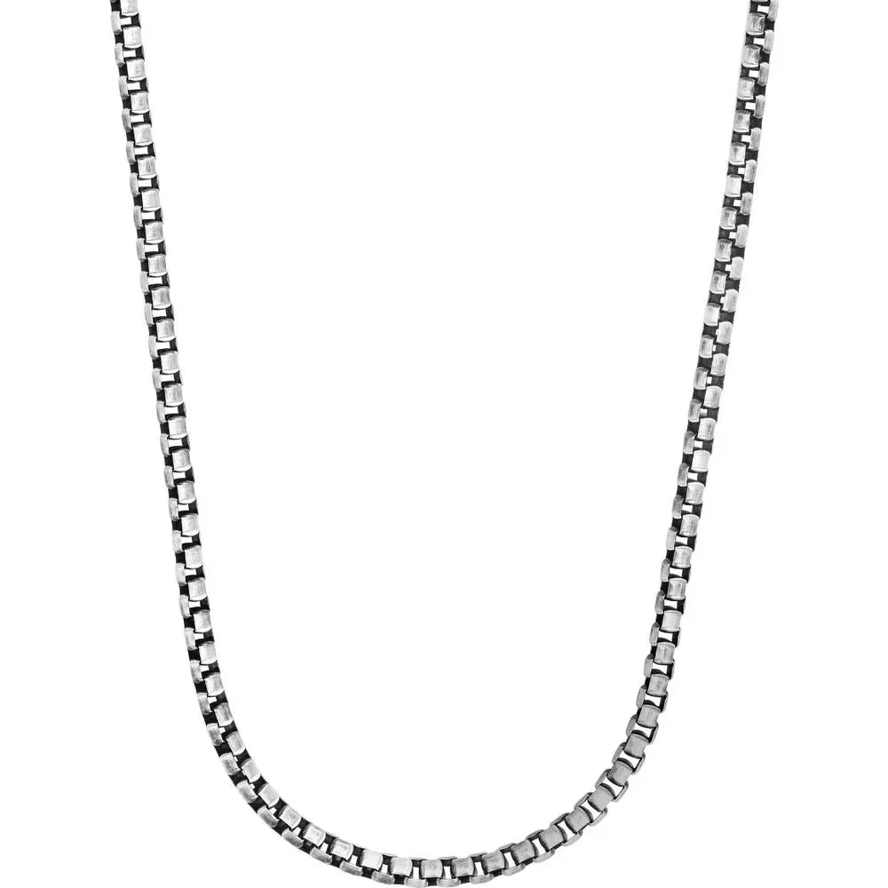 Sterling Silver 5mm Gunmetal Round Box Chain Necklace - 8.25" with Polished Finish by Orozza Fine Jewelry