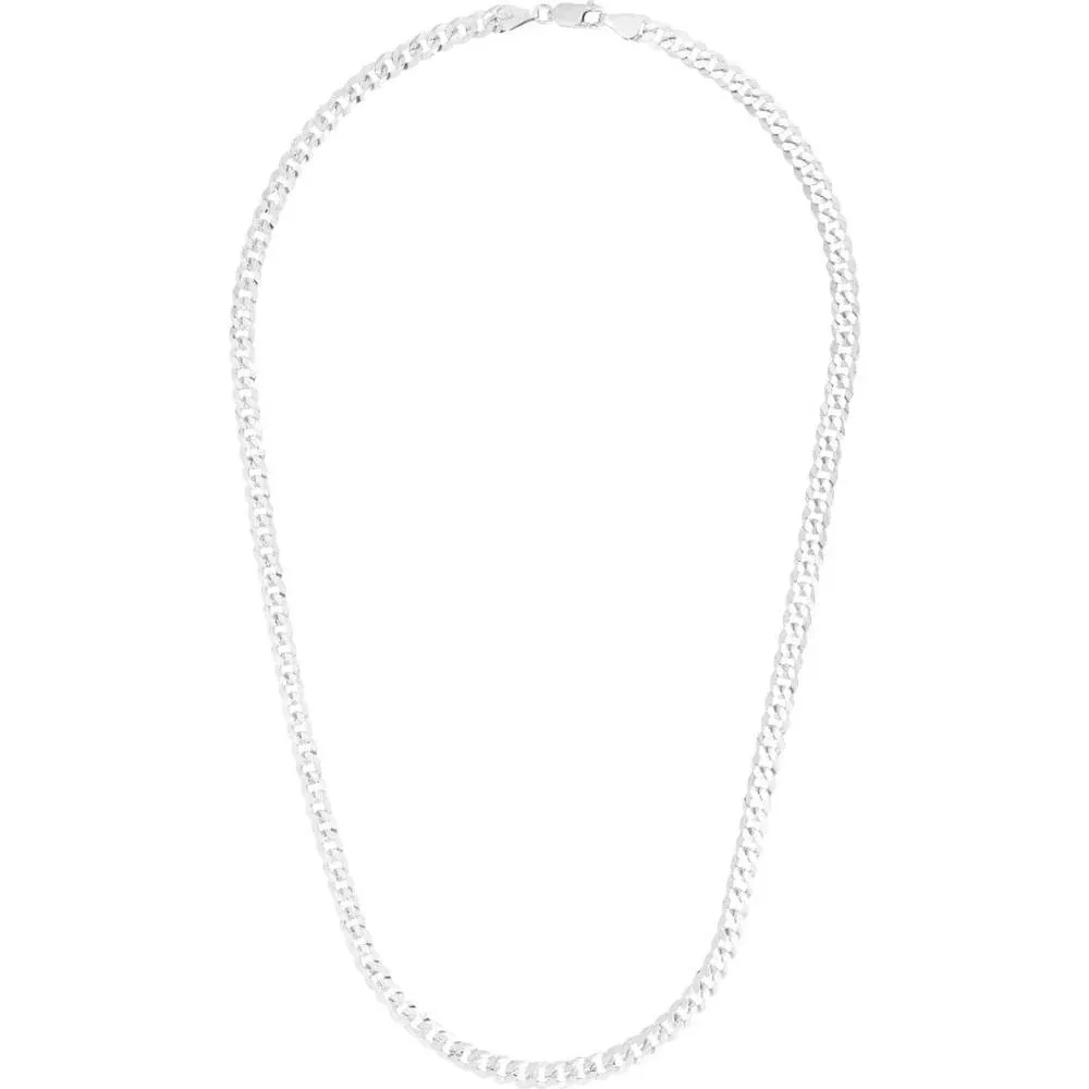 Sterling Silver 7mm Comfort Curb Chain with Lobster Clasp - 20" by Orozza Fine Jewelry