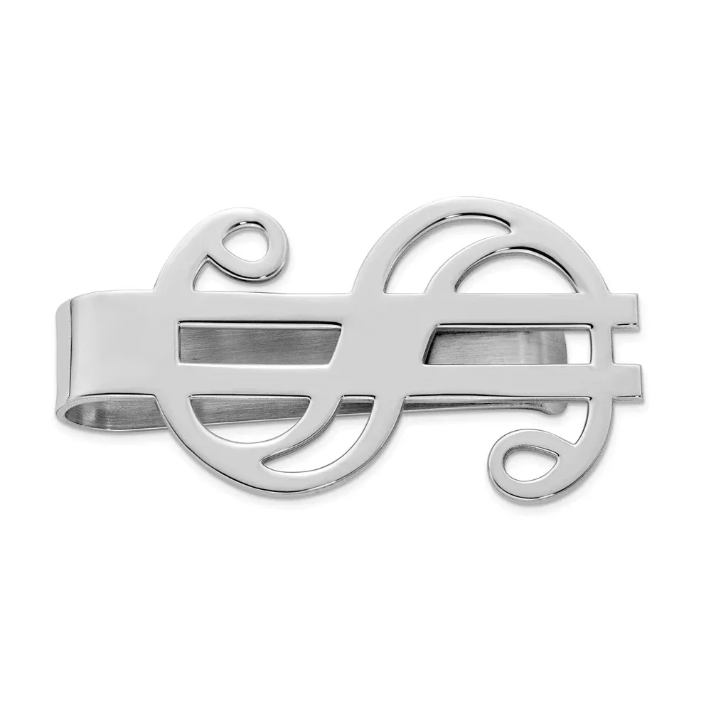 Sterling Silver 925 Men's Money Clip with Polished Engravable Finish