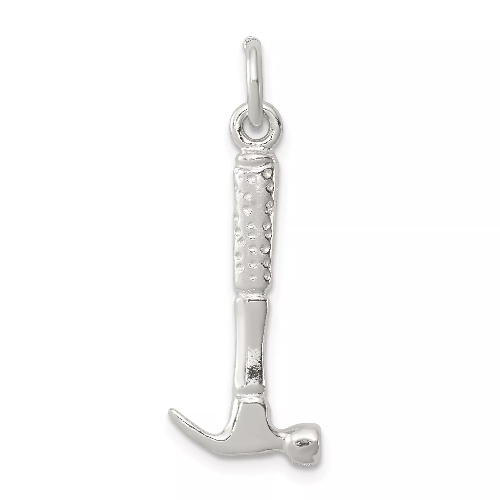 Sterling Silver Hammer Charm Pendant, Claw Hammer Design, DIY Tool Theme Jewelry