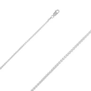 Sterling Silver (nickel Free) 2mm Spiga (wheat)chain 24 Inches