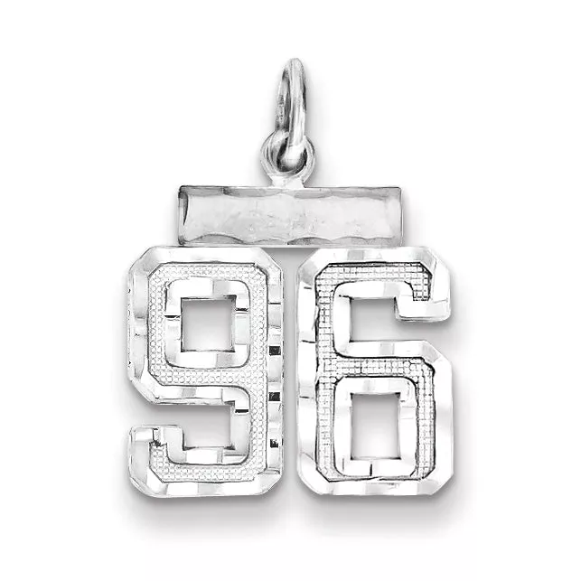 Sterling Silver Rhodium-plated Small #96 Charm
