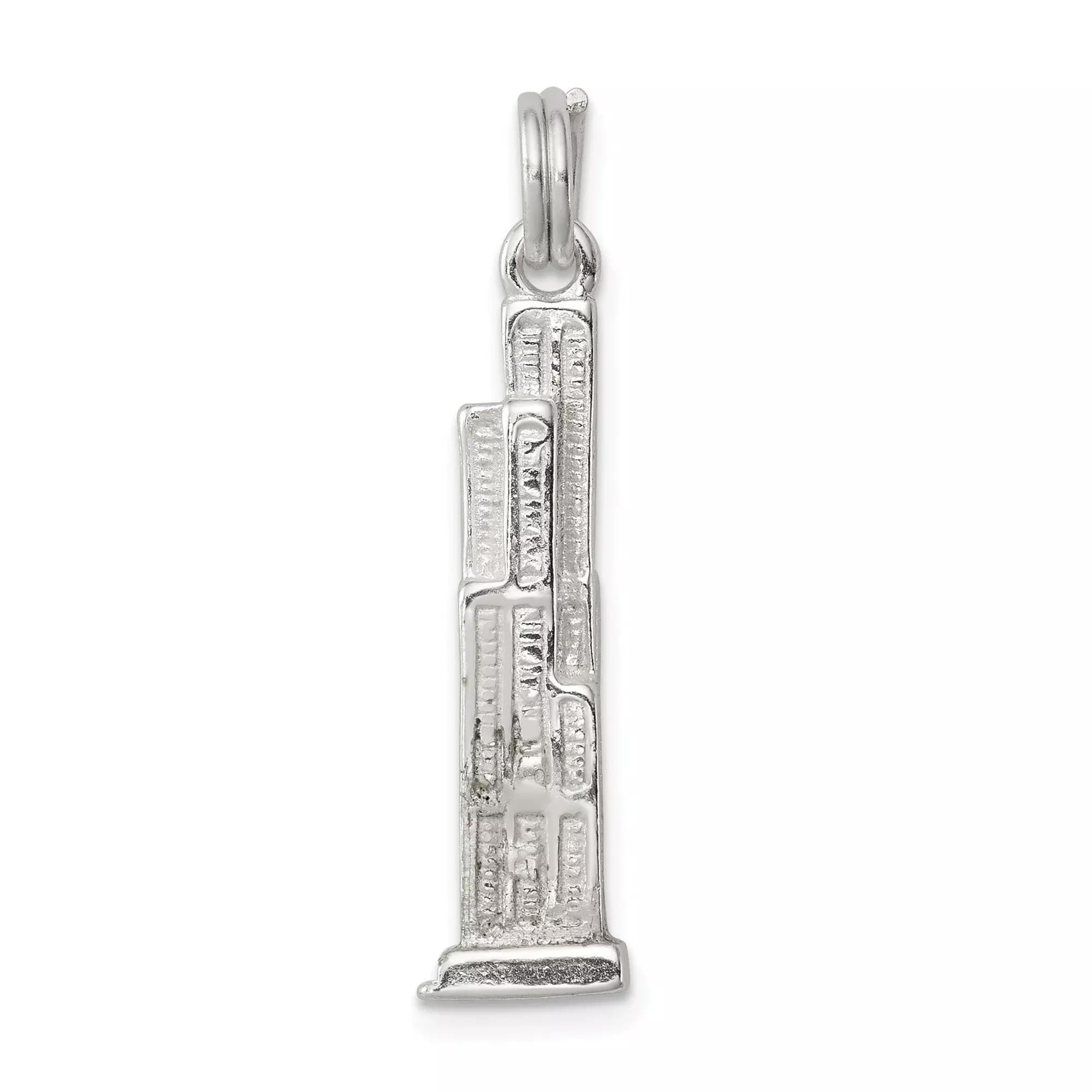 Sterling Silver Willis Tower Pendant, Chicago Skyscraper Charm, Urban Skyline Design
