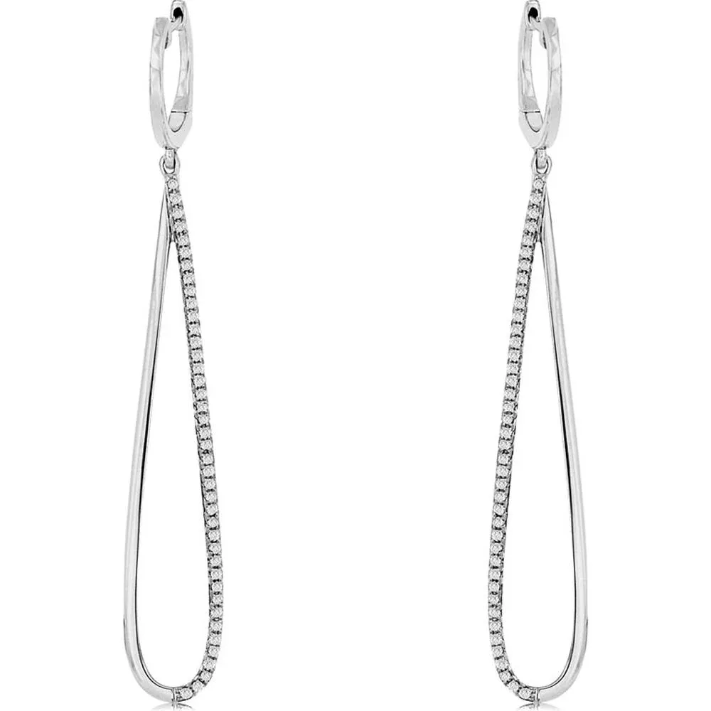 Stylish 14K White Gold 0.31 Carat Diamond Earrings