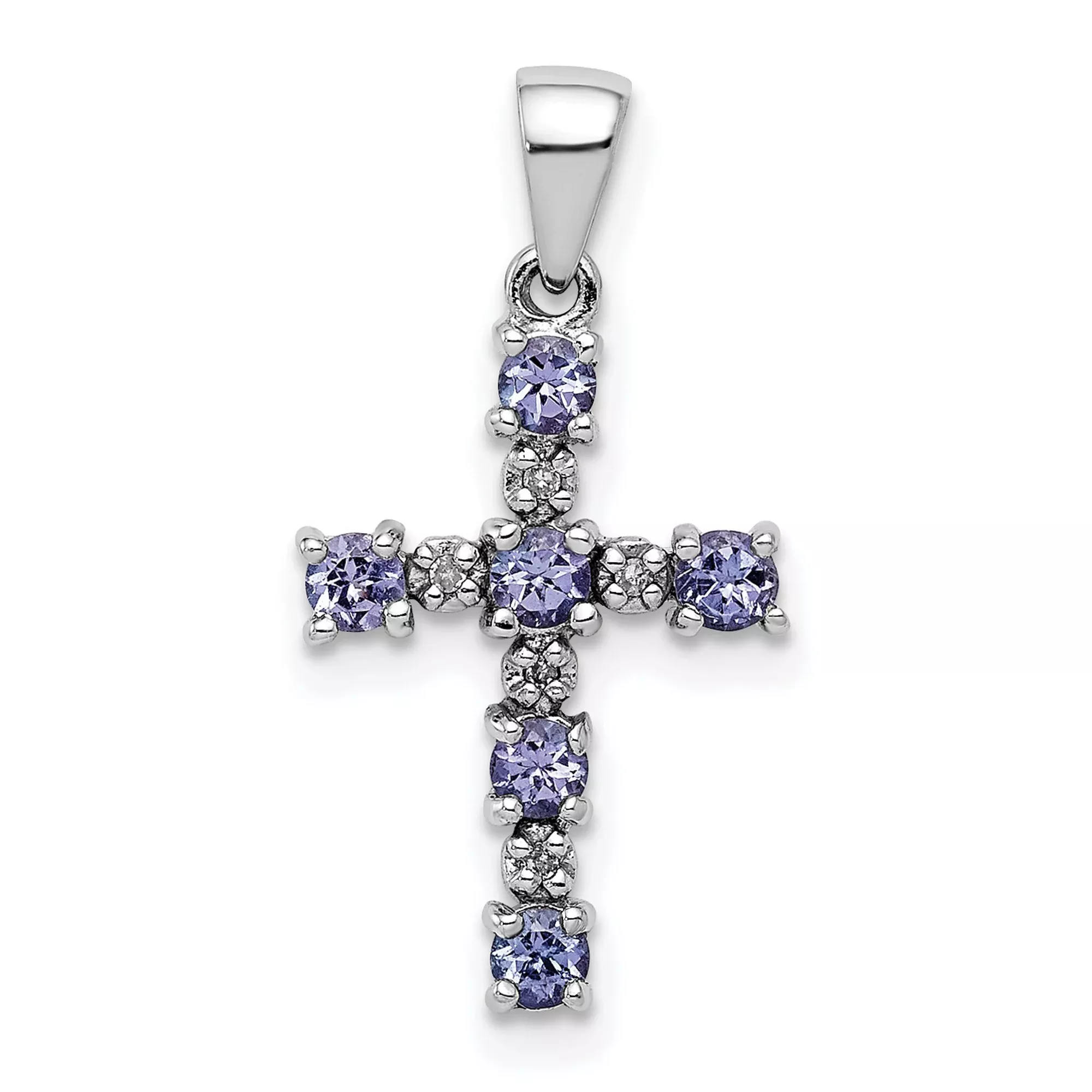 Tanzanite and Diamond 20x12mm 0.37ct Charm Pendant in Real 925 Sterling Silver