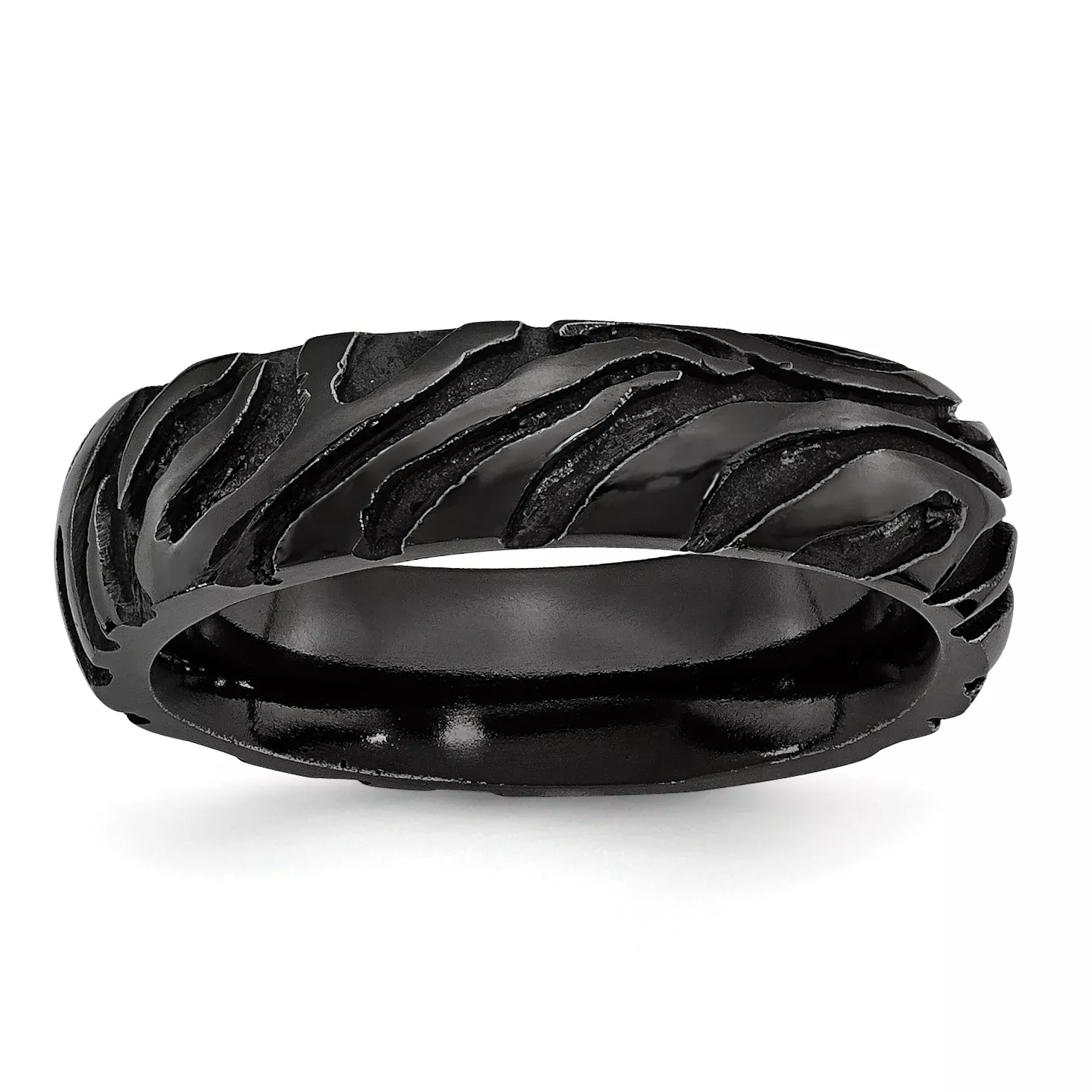 Titanium Polished Unisex Wedding Band Engravable 7.5mm by Sophia Jewelers