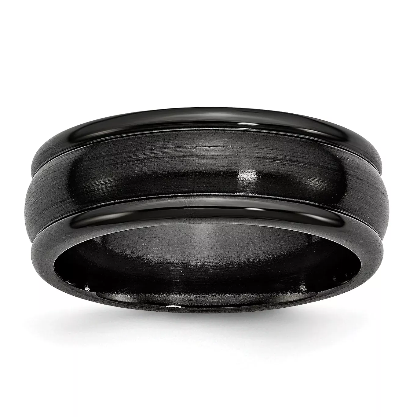 Titanium Unisex Domed Wedding Band with Polished Brushed Finish