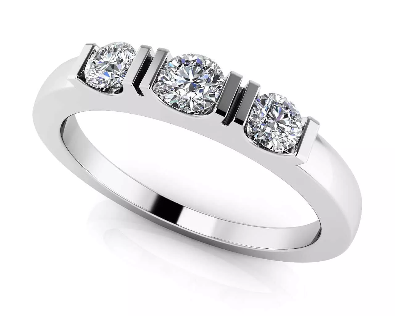 Triple Spaced Diamond Band .15 Carat Total Weight