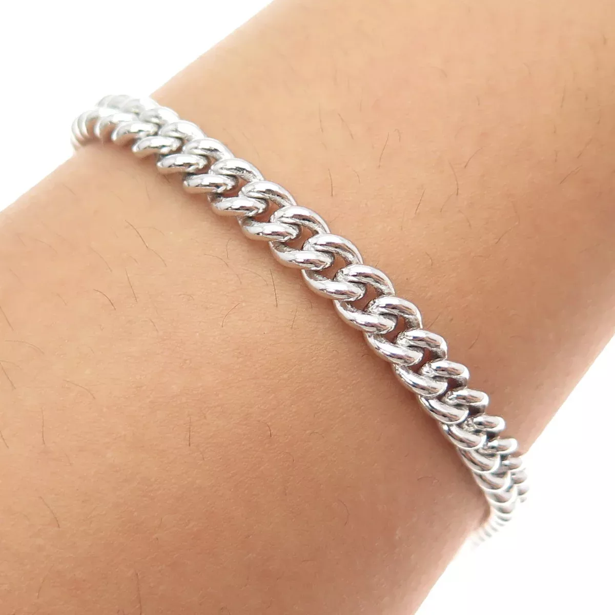 VY Jewelry 925 Sterling Silver Cuban Link Bracelet 7.75
