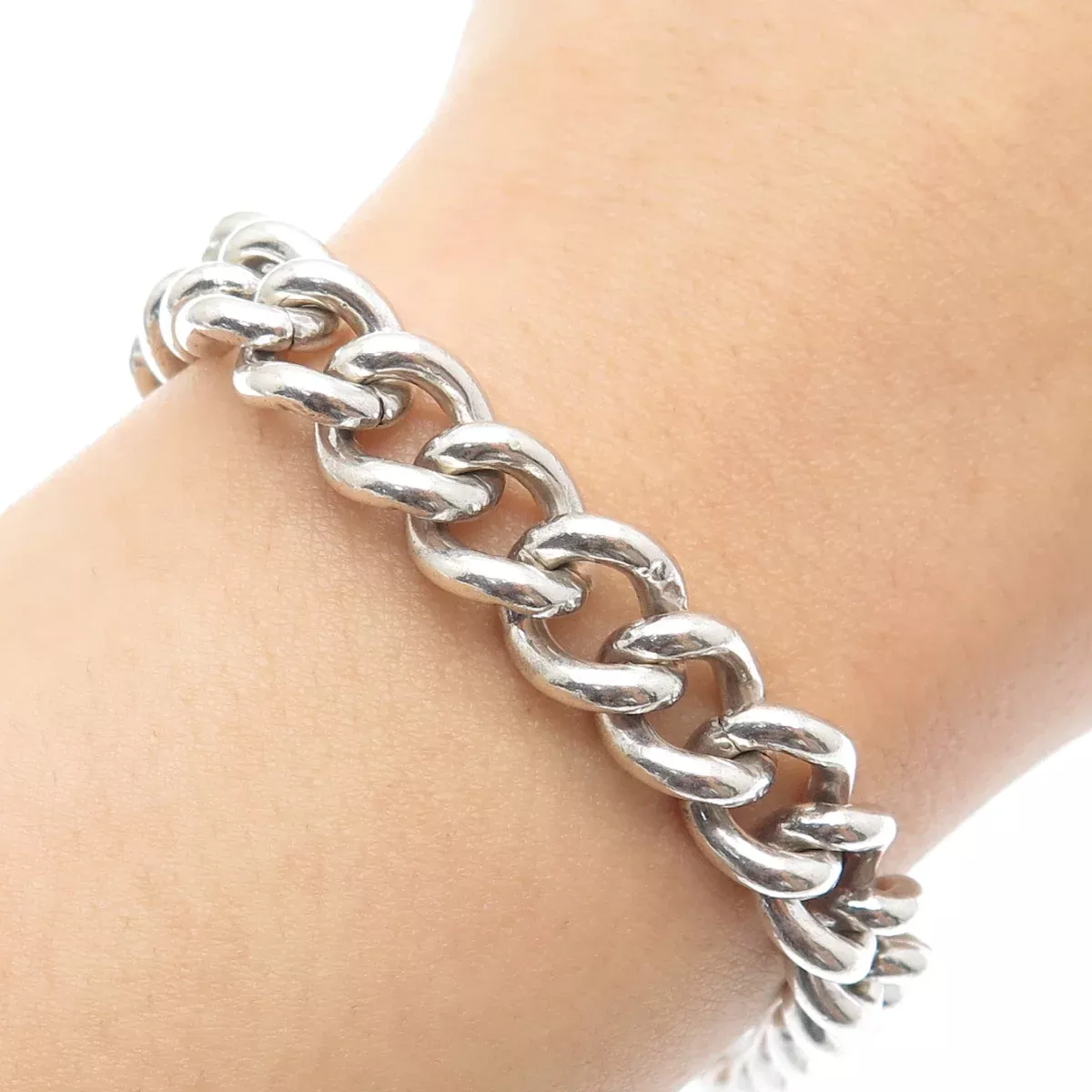 W.J. SUTTON 925 Sterling Vintage 1967 Birmingham Curb Bracelet 7