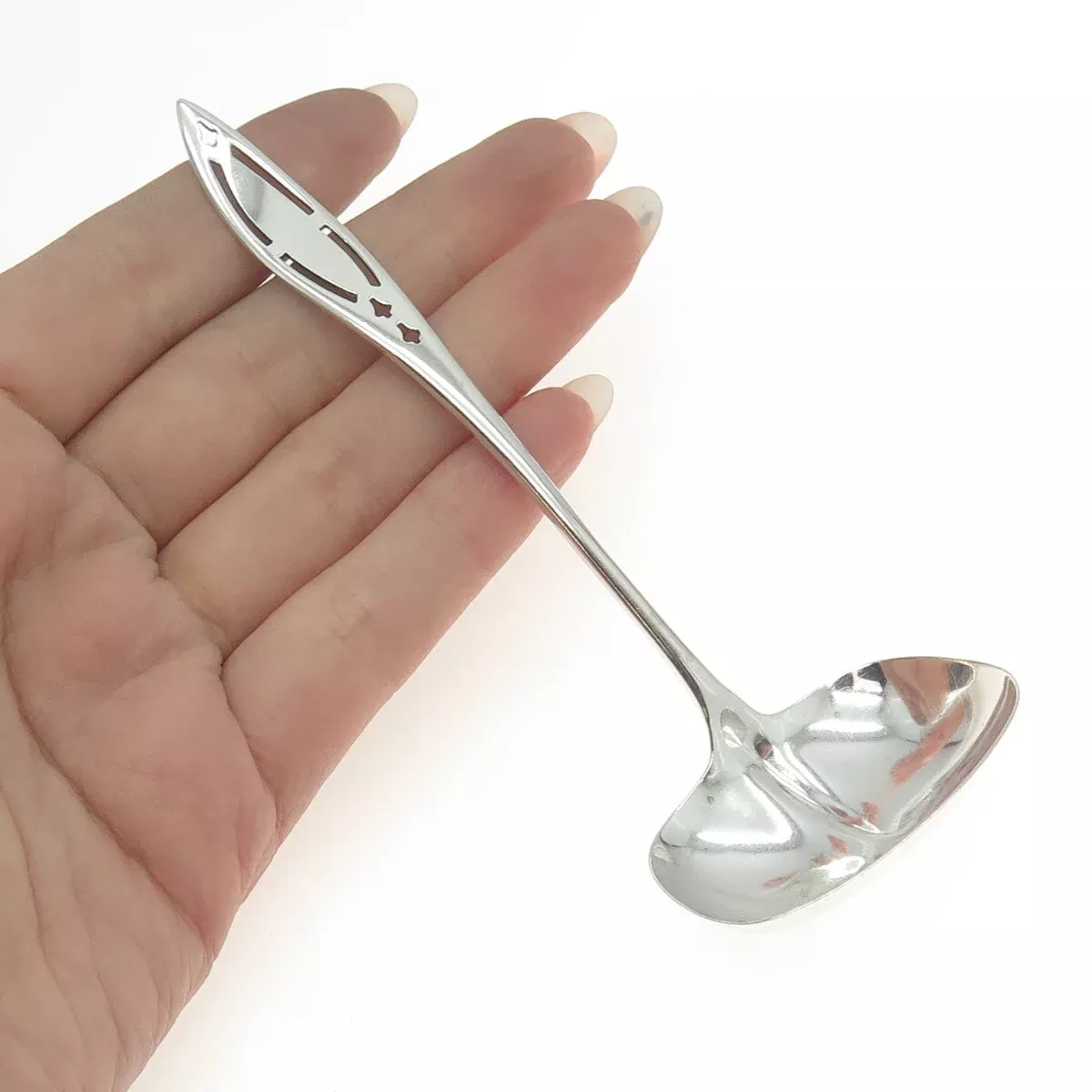 WEIDLICH 925 Sterling Silver Antique Art Deco WED2 Solid Piece Cream Ladle
