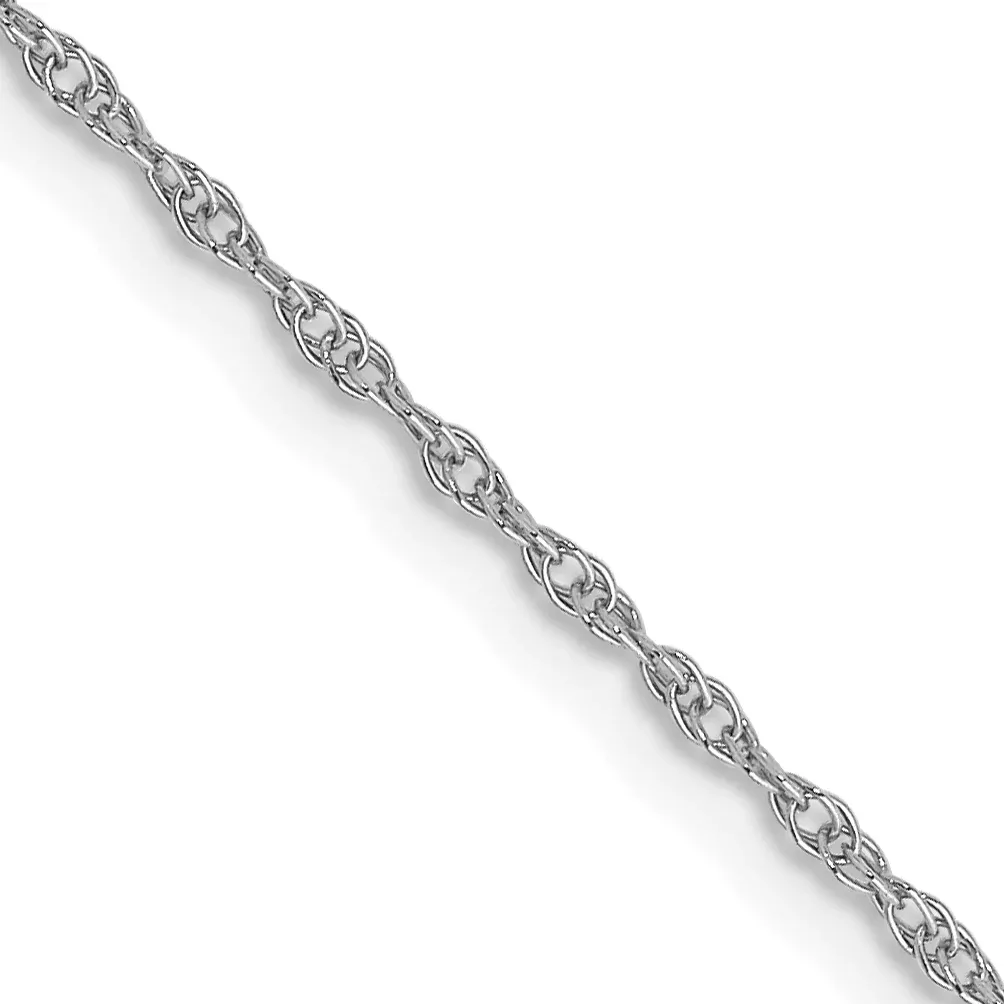 Women's 14K White Gold Solid Carded Chain Necklace 0.95mm